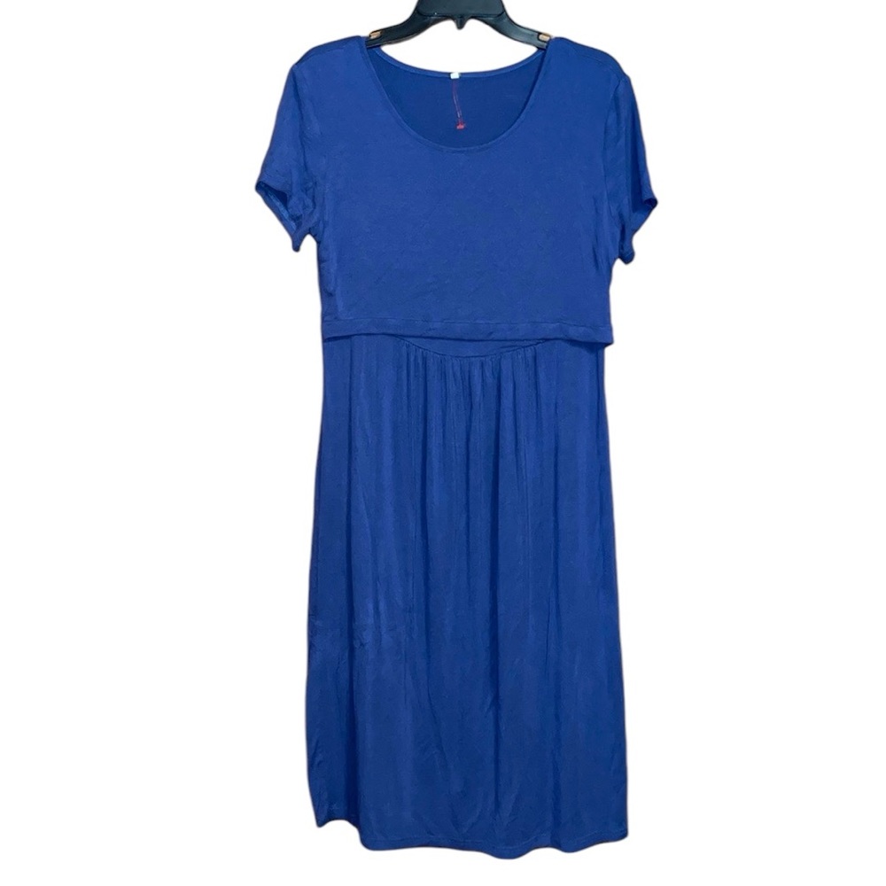 •MATURITY DRESS•UNBRANDED BLUE MATURITY SUNDRESS WITH EASY FRONT NURSING SIZE XL